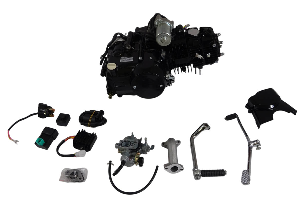 Двигатель 4т. 125 (120) см3 (1P52) Storm (черный) - горизонтальный, тюнинг, круговая КПП