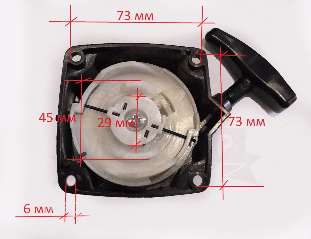 Стартер мотокосы 34, 52 в сборе. с метал. усами. МотоСамокат