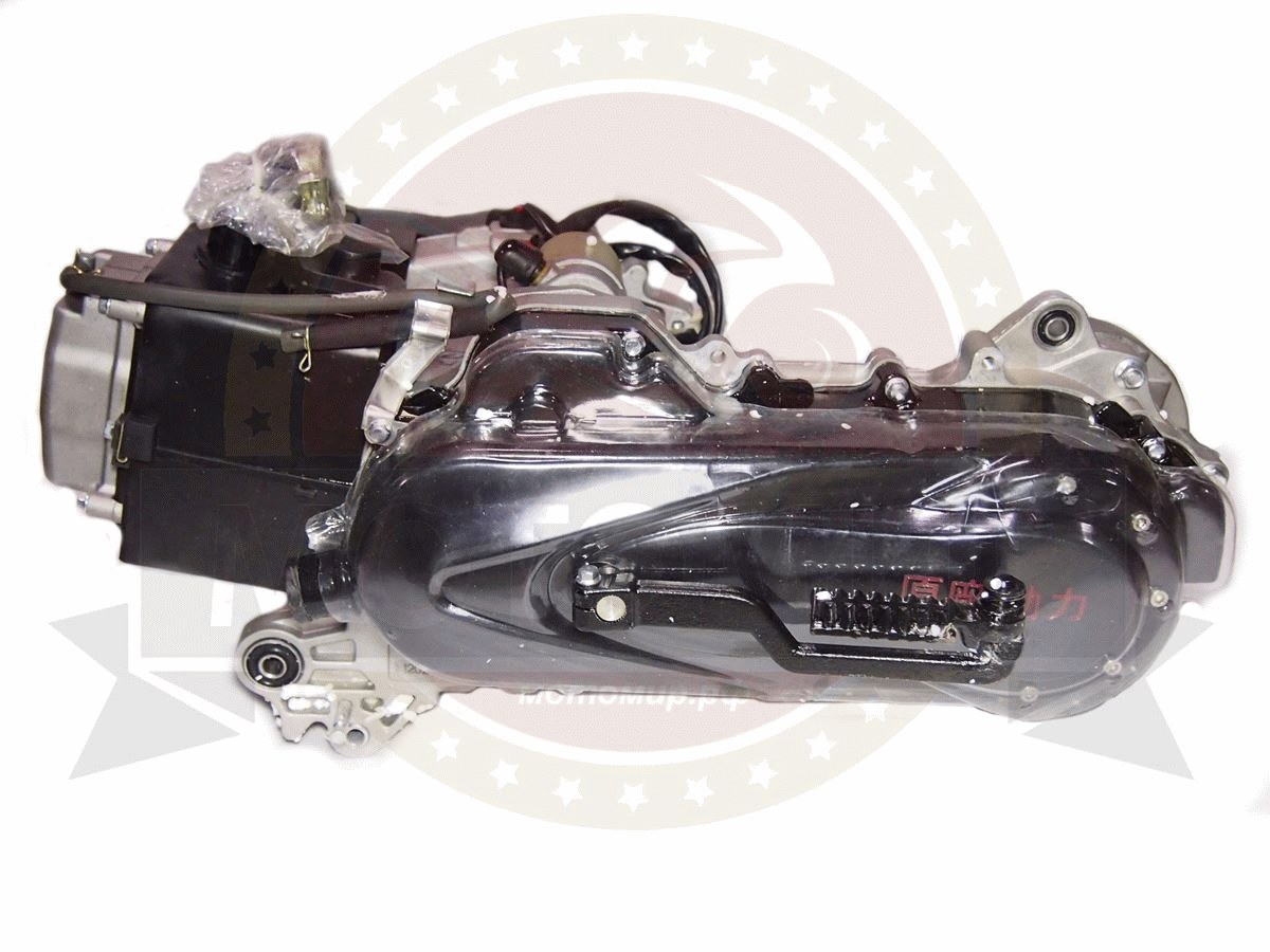 Двигатель скутер 4х такт. GY6-80 (короткий 10") 70 см3 (дл. ось на 2 амортизатора)