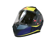 Шлем TVS RACING (Индия) STREET D/V DULL BLACK M.BLUE размер L, + пинлок в комплекте, очки