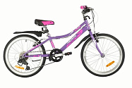 Велосипед 20'' NOVATRACK ALICE (рама ст.12", 6 ск, V-brake) фиолетовый