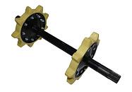 Вал ведущий мотобусировщика (со звездочками) 380мм Дельта, Белка, Буран (НАБОР)