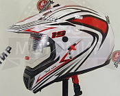 Шлем туринг (кросс со стекл.и оч) COBRA JK103DV,бело-чер.-крас(1),черн мат(3),черн.глянц(5)размер XL