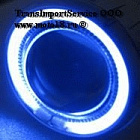 Биксенон, комплект мото Н7 СИНИЙ (линзованная лампа (с ангел.глазками), проводка, 12В, 35Вт, 6000 К)