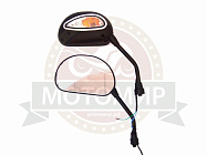 Зеркала (074) d10 пласт. (бобовидные, черные, поворотник) (кол-во в упак. 50 пар.)