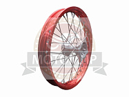 Обод 14" передний спицы,  диск. тормоз 1,4-14  (ПИТ-БАЙК) 32Н, в сборе, ось D12 мм (4 отв.под диск)