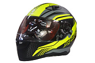 Шлем интеграл SHIRO SH-881sv, MOTEGI 2, цвет MATT BLACK FLUOR YELLOW, размер XL