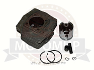 Цилиндр в сборе с поршнем Веломотор F50 "Газуля" 40 мм (цилиндр+поршень+палец 10 мм +кольца)