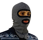 Подшлемник-балаклава, закрытое лицо (маска) цвет меланж 50% хлопок 50% акрил (термополотно)  (П166)