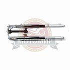 Вилка телескопическая передняя  Дельта, Zodiak в сборе (перо 25 мм) ось 12мм (пришлаа 53595)