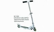 САМОКАТ Scooter SC1020, размер колеса 100 мм PVC, цвета: серебристый, красный, синий