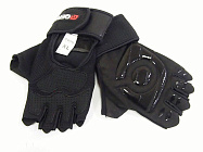 Перчатки вело/мото QG-067 без пальцев, черные