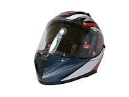 Шлем TVS RACING (Индия) STREET D/V NAVY BLUE RED размер M, + пинлок в комплекте, очки