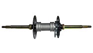 Ось задняя ATV (М20*810мм)  Jaeger 150/200 в сборе (корпус поднипника, диск тормоза, звезда) (НАБОР)