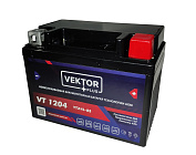 Аккумулятор 12В  4 А/ч, кислотный  AGM (VEKTOR VT 1204), (113x70x85) обратная полярность, для Альфы