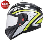 Шлем TVS RACING (Индия) STREET D/V BLACK YELLOW размер M, + пинлок в комплекте, очки