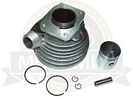 Цилиндр в сборе с поршнем Д6 Д8 Веломотор (цилиндр+поршень+палец+кольца)