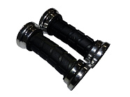 Грипсы для велосипеда  90мм детские, резина, черные, ободок- хром