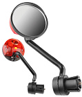 Зеркало Вело торцевое со светоотражателем и габ.огнем(1 светодиод),D45мм, дл.130мм,черное JY-5