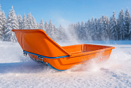 Сани волокуши снегоходные 1450 с отбойником, демпфером, накладками (1710х750х560) цвет Оранжевый