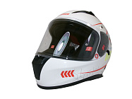 Шлем TVS RACING (Индия) STREET D/V WHITE YELLOW размер L, + пинлок в комплекте, очки