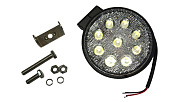 Фара светодиодная, круглая, c кронштейном, диаметр 11 см, 12V-80V , 9 SMD (Пр.)