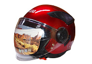 Шлем открытый "Safelead" HF-256  "колобки с доп. стеклом" красный XL