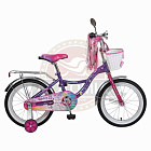 Велосипед 16'' NOVATRACK LITTLE GIRLZZ (1ск, тормоз нож., пер.корз.,зеркало,крылья) 135365 фиолет