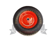 Колесо тачки садовой 4,00-8 в сборе под ось 16мм (цельный диск, покрышка с камерой Колесо тачки садовой 4,00-8 в сборе под ось 16мм (цельный диск, покрышка с камерой
