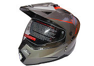 Шлем туринг (кросс со стеклом и очками) COBRA JK802, серо-оранжевый, размеры S