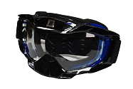 Очки мотокросс/спорт SCOUT (NK-1015) черн/синие, резинка с силиконом, цветн упаковка