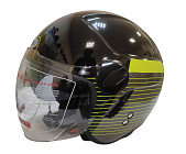 Шлем открытый COBRA EC H595, серый титан, синий, очки, размер M