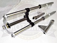 Вилка телескопическая передняя  FLASH в сборе (перо 27 мм) ось 10мм (барабанный тормоз) (НАБОР)