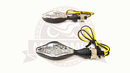 Боковой фонарь (LED) черный, ромбовидный 002-1 (компл. - 1 пар)