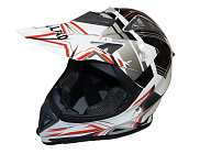 Шлем кроссовый "Safelead" HF-116 MATT BLACK белый Q158R размер L  NEW