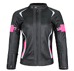 Куртка RIDING TRIBE с протектором JK-52 женская, черно-розовая, размер XXXL