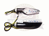 Боковой фонарь (LED) Мини 004 металл  Карбон (ромбик, средний размер)