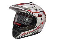 Шлем туринг (кросс со стекл.и оч) COBRA JK103DV,бело-чер.-крас(1),черн мат(3),черн.глянц(5),размер M