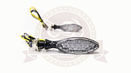 Боковой фонарь (LED) Мини 001 металл  Карбон (овальчик, вытянутый) (компл. - 1 пар)