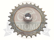 Звезда 27 зуб. (520) цепи, 15.875шаг, на вал d20мм, h27мм, шпонка 6мм, мотобуксировщик