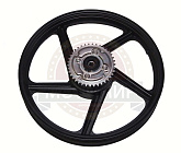 Обод 18" задний литой 2,15-18  Cobra Crossfire черный в сборе со звездой