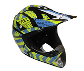 Шлем кроссовый KIRIN K27, черный, черн-бел, зелен-желт, размер M