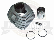 Цилиндр Мопед с поршнем+палец+кольца+стопорные кольца