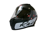 Шлем TVS RACING (Индия) STREET D/V DULL BLACK RED размер XXL, + пинлок в комплекте, очки