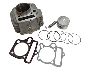 Цилиндр в сборе "Альфа, Zodiak125"  54 мм, Шторм 125 (цилиндр+поршень+палец 13 мм +кольца)  (НАБОР)