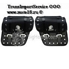 Сумки кожанные седельные (комплект 2 сумки (боковые), стиль "Чоппер" (иск.кожа, хром, заклепки))