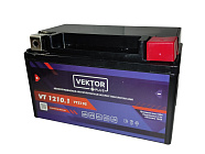 Аккумулятор 12В 10 А/ч, кислотный AGM (VEKTOR VT 1210), (137x76x134) прямая полярность