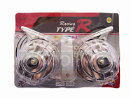 Сигнал звуковой 12В рожок (полностью ХРОМ) (пара)