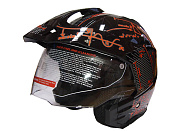 Шлем открытый 3/4 COBRA JK521, белый с серым(3), черный с графикой(2), размеры M