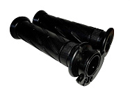 Ручка руля правая (газа) OKAMI в сборе (с резинкой) + ручка левая (резиновая) (6,7)